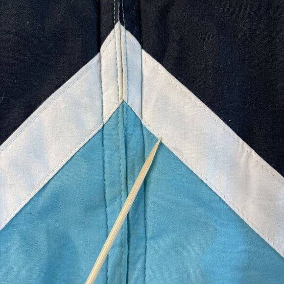 VTG Downhill Racer Jacket Ski Down Fill 80s Puffer Color Block Size M Teal Black - Picture 12 of 12